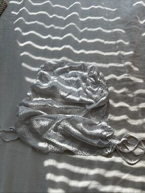 Silky Drawstring Scrunch Skirt - Silver Leopard